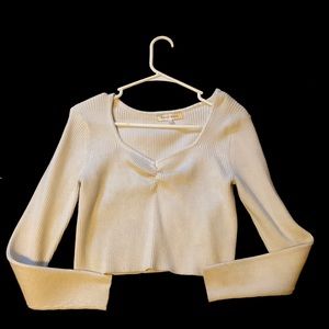 White sweater size L, worn a couple times.